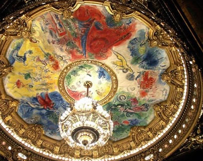 Chandelier, with repainted ceiling